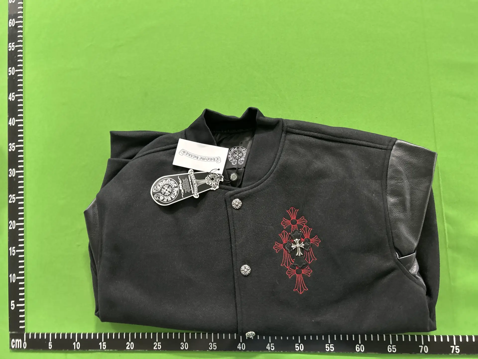 Chrome Hearts Varsity Jacket Black Red Cross