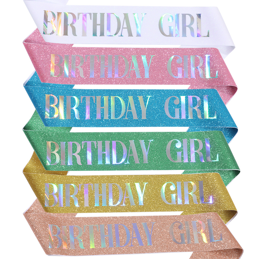 New birthday Party Glue Cloth Non-woven Shoulder Strap Courtesy Strap birthday girl birthday girl Ribbon
