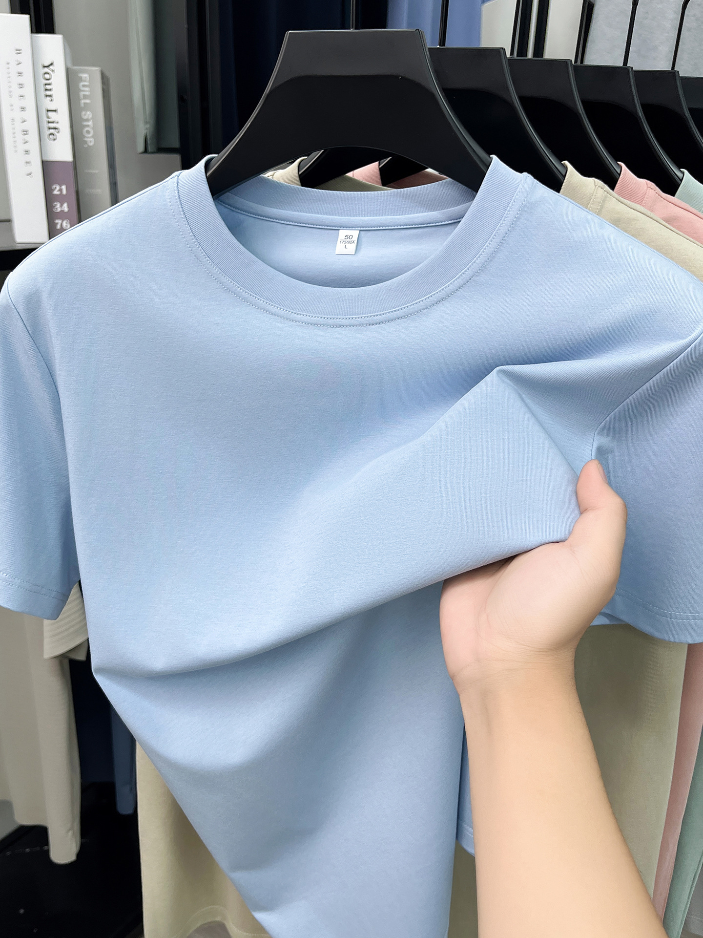 Cross-Border Foreign Trade High-End Men's Round-Neck T-Shirt Short-Sleeve Casual Versatile Summer Men's Clothing Wholesale Customization