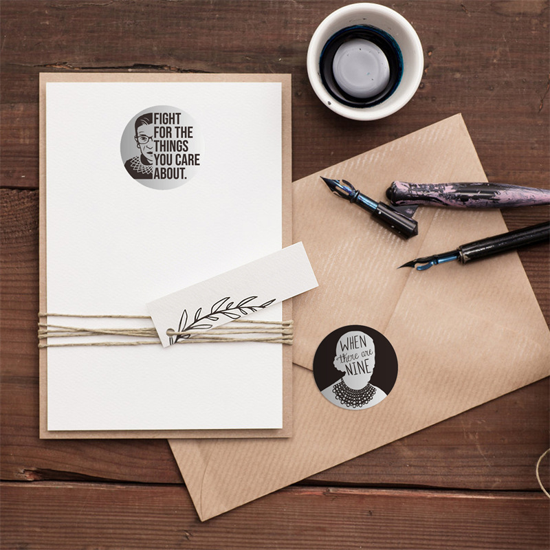 Ginsberg Sticker Women's Hand Account Material Sticker Decoration Memorial Sealing Sticker Waterproof Asian Silver Sticker
