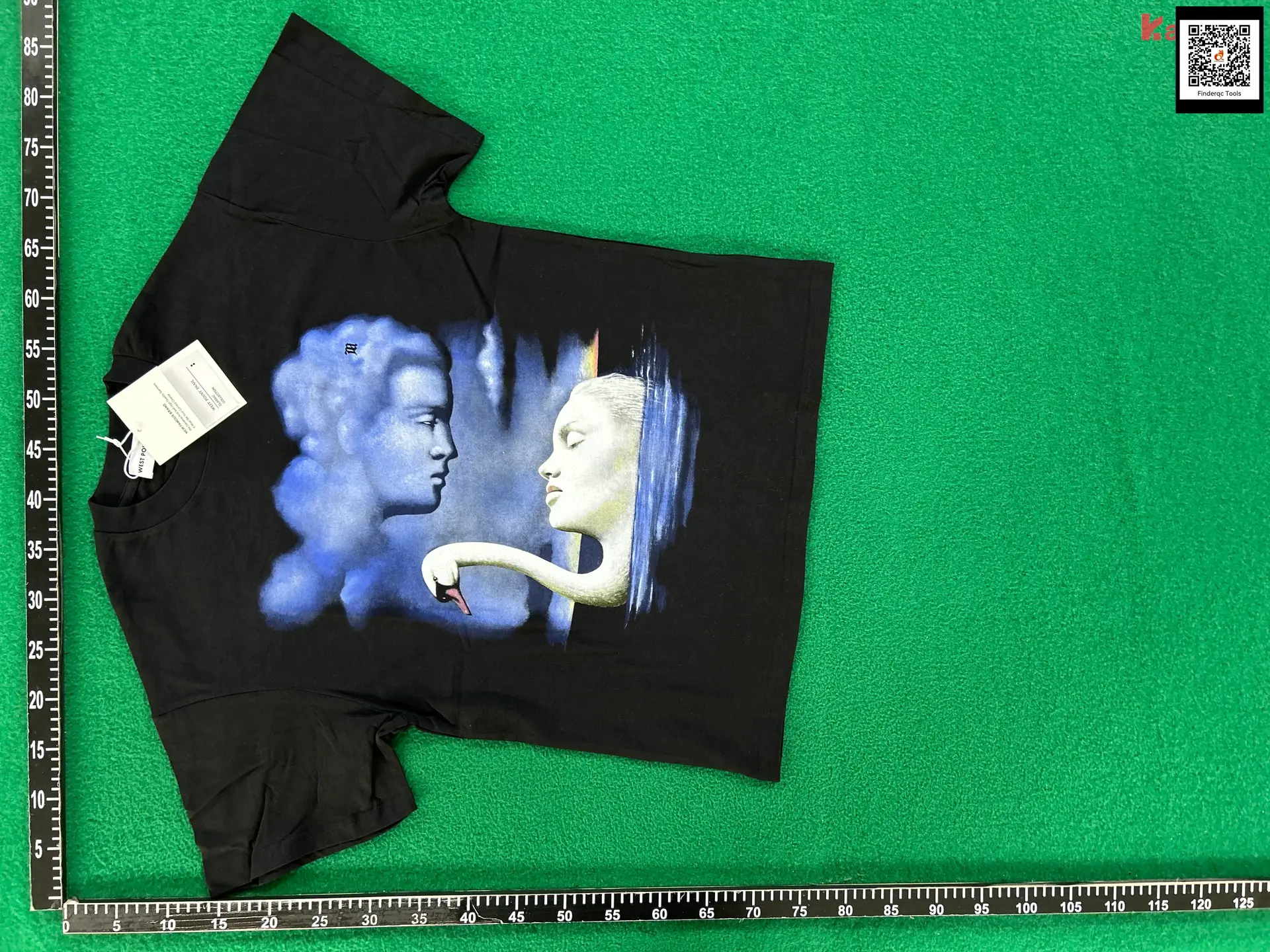 Face Swan Lake Off-Shoulder Short-Sleeved T-Shirt Men's Trendy Brand Stylish Fashion Douyin Ins Half-Sleeve Enlarged hip hop Summer