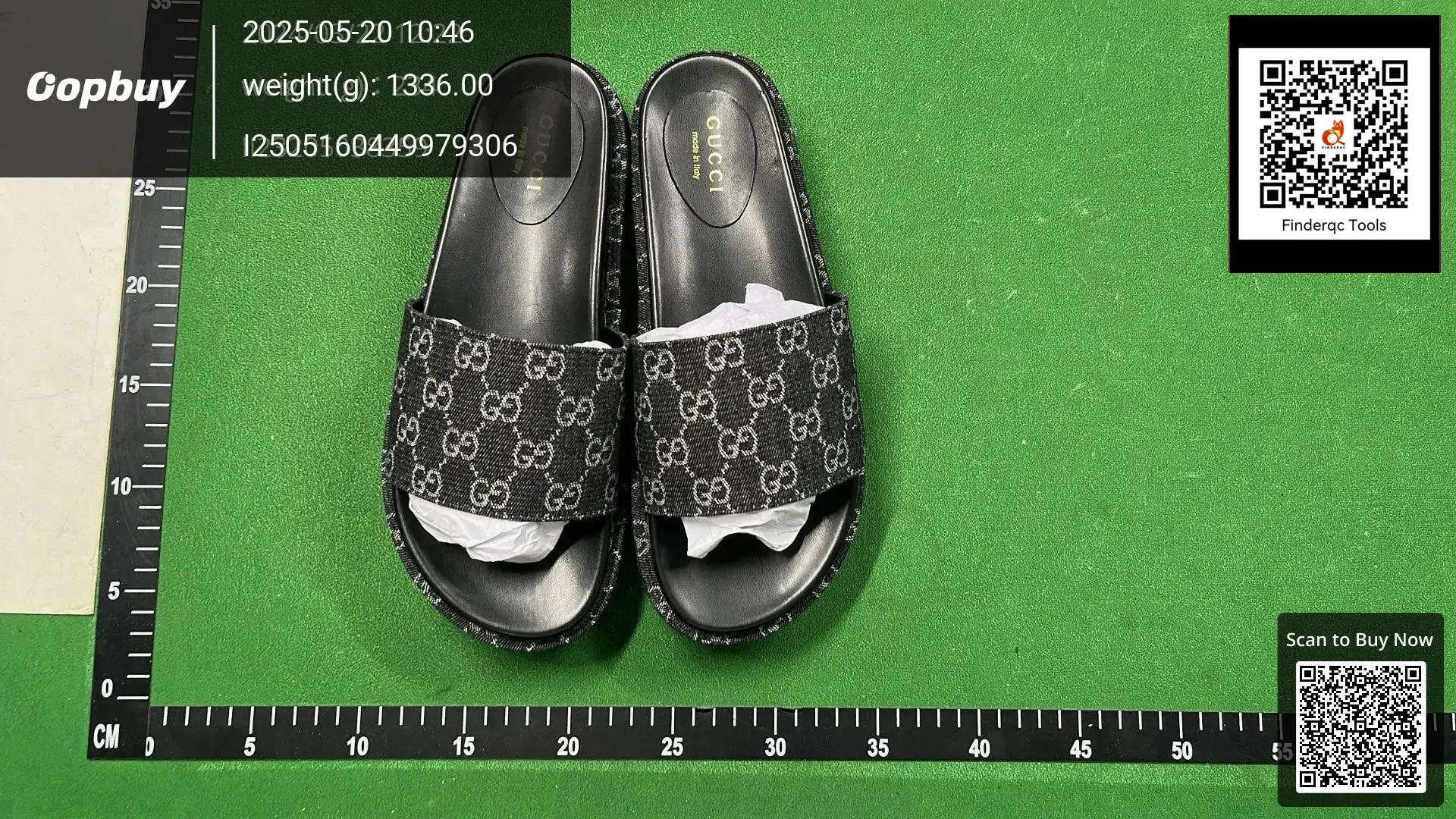 Gucci GG Monogram Denim Slides Black