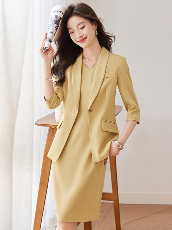 High-end Professional Commuter Suit suit Women's Spring and Summer New Elegant Suit Sleeveless Hip OL dress Two-piece Set
