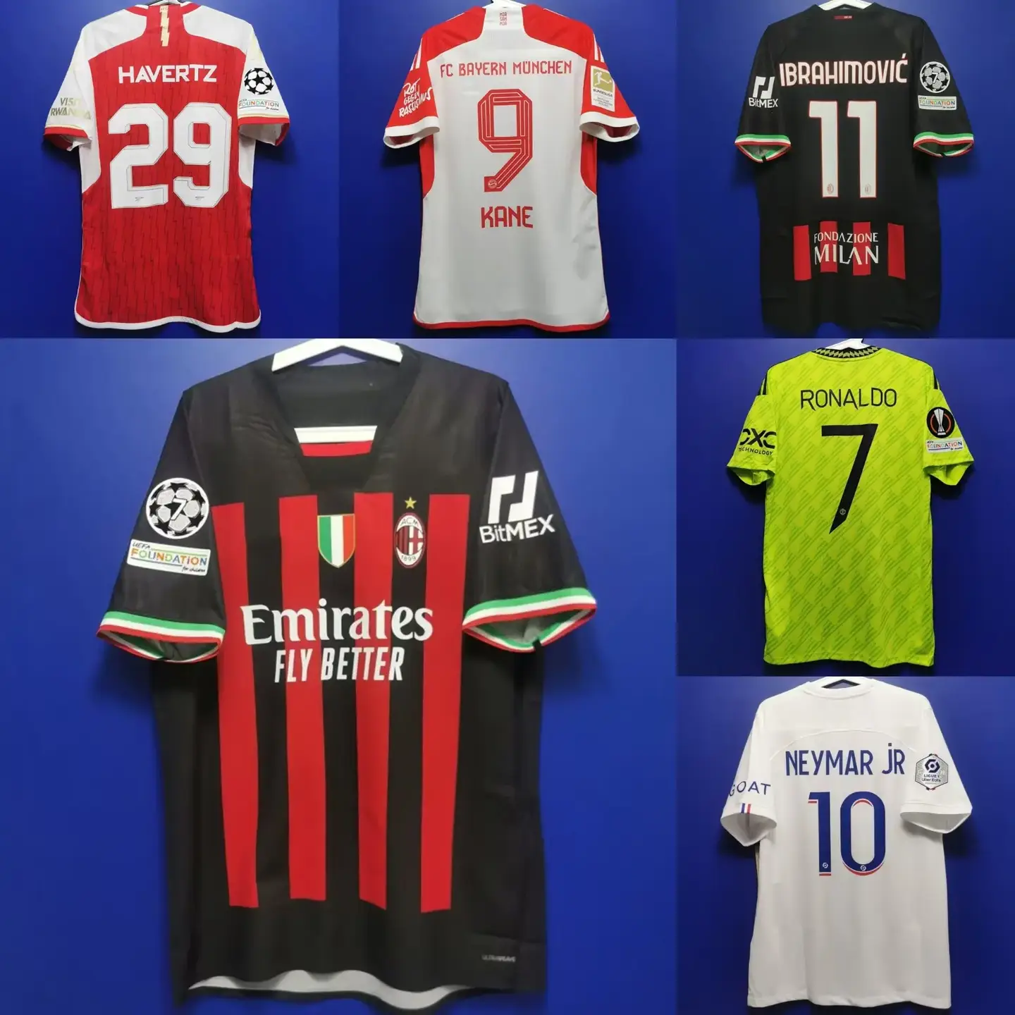 Old Model 222324 Star Printed Number Ac National Rice Psg Bayern M-U Kaien Bell Neymar Modlichi Dropshipping