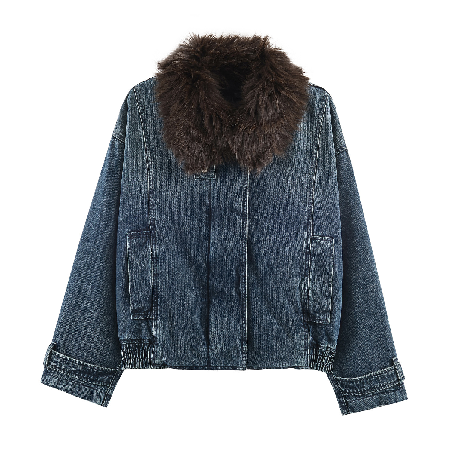 New Foreign Trade Style European and American Style Casual Loose Denim Bomber Jacket 0340247