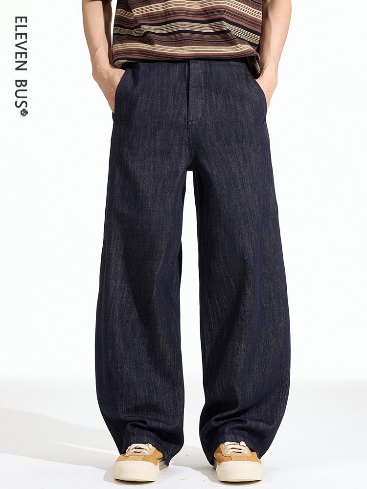 2026 Spring and Summer New Style Loose Straight Fit Retro Jeans for Men High Street Basic Simple Versatile Casual Pants