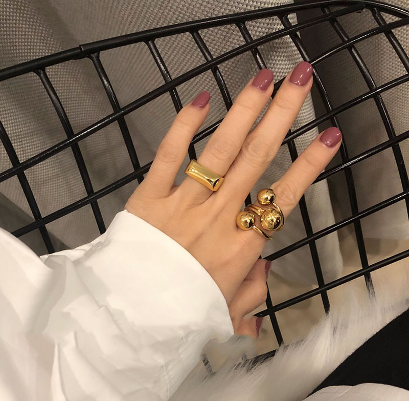 Factory direct planet opening ring women's fashion temperament adjustable brass plating 18K gold ins net red