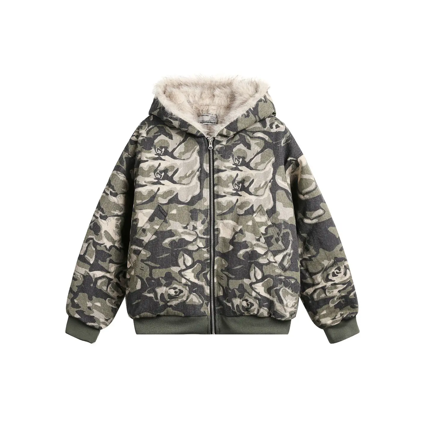 Jiayi Library Men's 2024 New Winter Camouflage Bread Suit Velvet Inner Cotton Coat Coat American Style Couples Cotton Coat