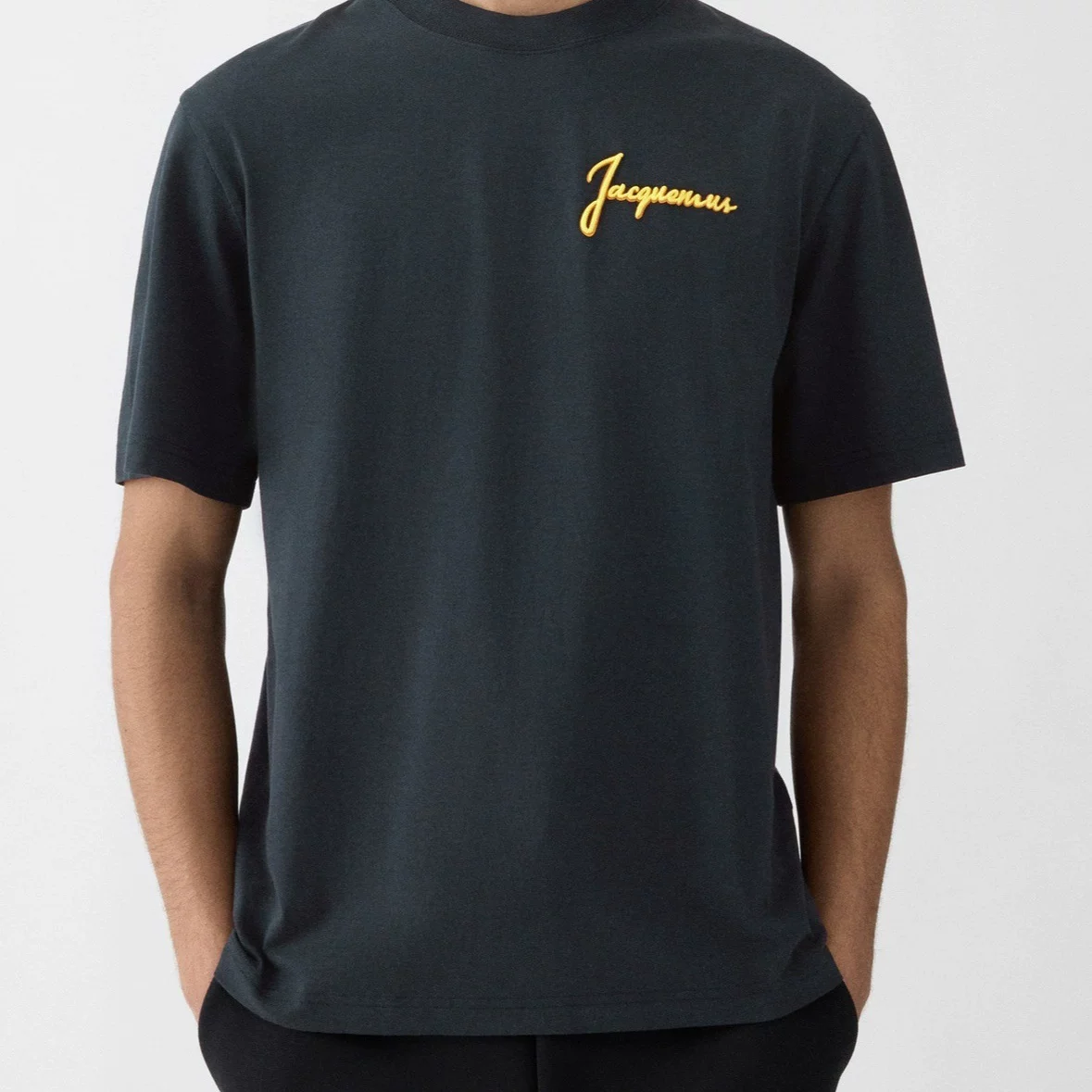 Korean Jacquemus short sleeved T-shirt for spring and summer, unisex cotton printed round neck T-shirt, casual top