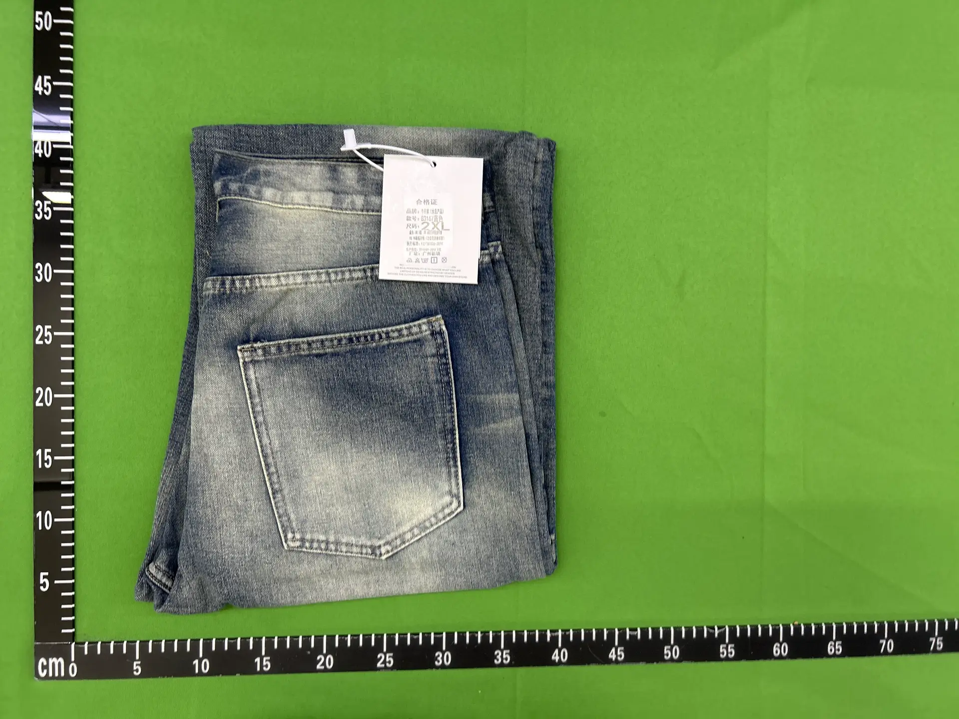 3Ch'Green Buffalo King' 2021m Style Washed Whiskered American High Street Cleanfit Straight-Leg Jeans for Men