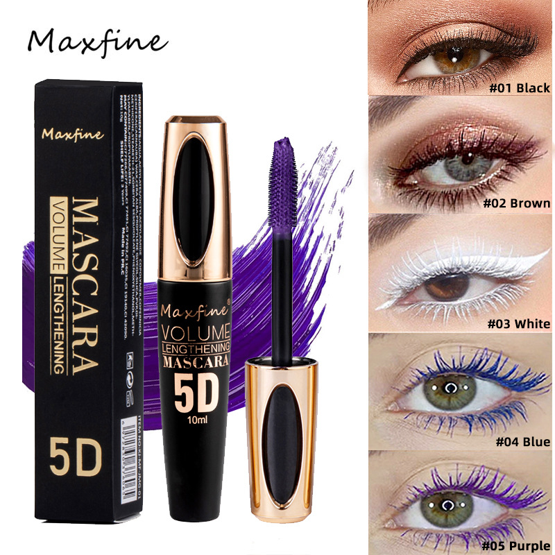 Cross-Border Makeup Maxfine 5D Mascara Set Wholesale Waterproof and Sweat-Proof Non-Smudge Long Base Multi-Color