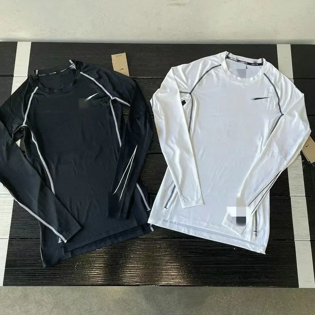 Nike Pro Men's Long Sleeve Training Top Black White