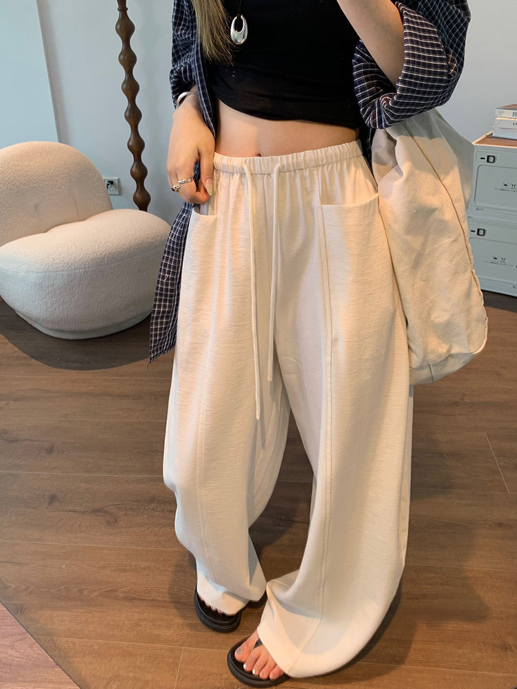 Casual Loose Wide-Leg Pants for Women, Summer Thin Style 2026 New High-Waisted Loose Drape Straight-Leg Slimming Casual Pants