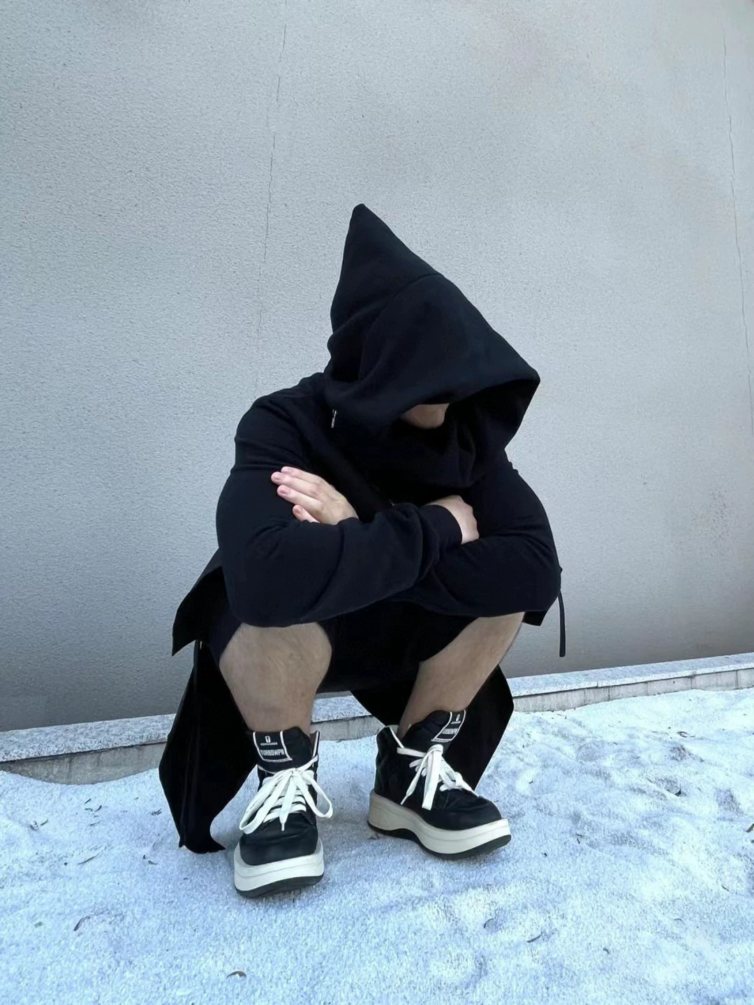 DUJIA Men's and Women's 24ROWENS Wind Wizard Hat Dark Men's and Women's Couple's Fleece Hoodie Coat Hoodie