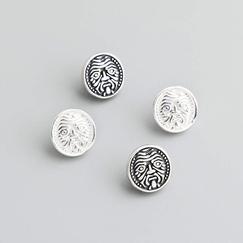 S925 Sterling Silver Xizang Zakiram Buttons Spacer Beads DIY Hand-woven Bracelet Bracelet Necklace Buckle Accessories