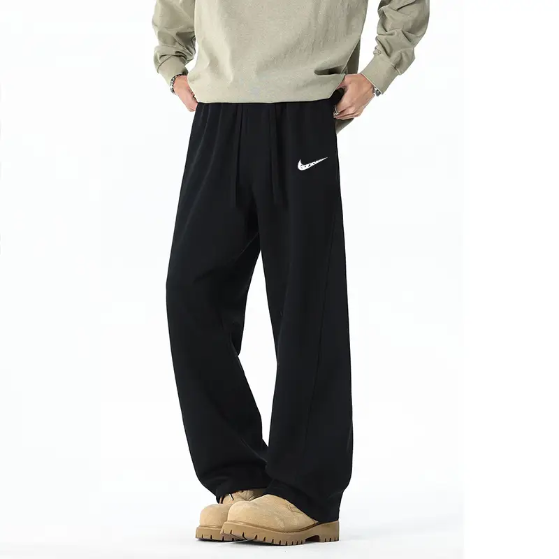 Cross-Border American High Street Scimitar Casual Pants Men's Spring Trendy Brand Loose Sports Pants Heavy Drape Straight Pants