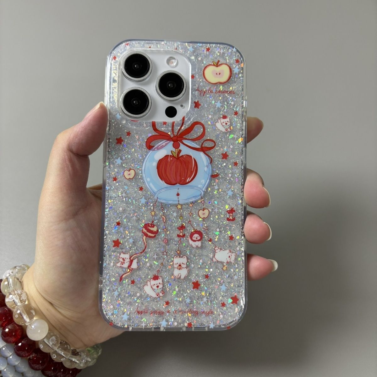 Glitter Apple nuclear puppy for Apple 16promax phone case 15PRO new 14/13 anti-fall 15 16