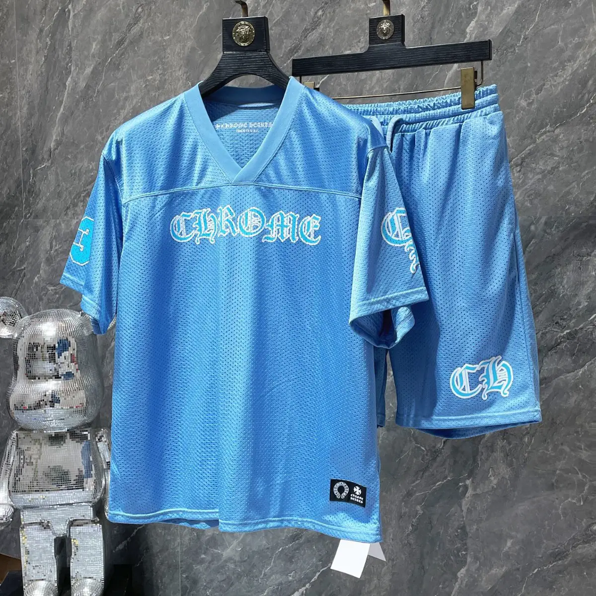 24Ss Pure Handmade Hand-Painted High Weight Environmentally Friendly Fabric Ice Hockey Suit Short-Sleeved Sports Suit
