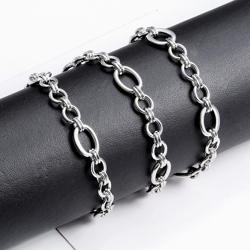 Stainless Steel New Double Circle Oval O-shaped Chain Jewelry Chain Accessories DIY Necklace Bracelet Fashion Titanium Steel Chain
