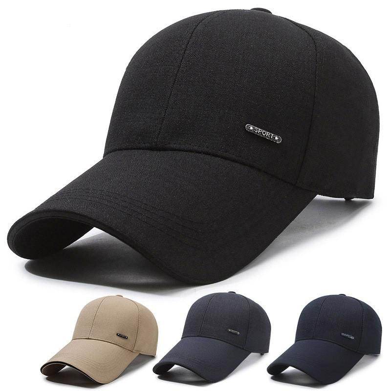 Peaked Cap Men's Black Spring & Fall Trendy Brand Hat Dad and Grandpa Fishing Hat Casual Middle-Aged and Elderly Baseball Cap