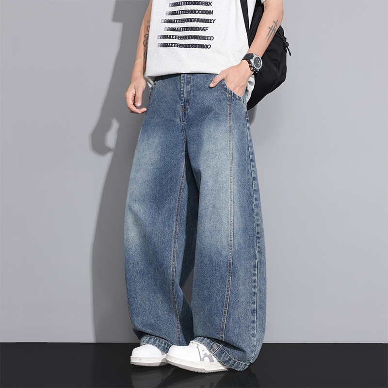 Washed Denim Jeans for Men 2026 Spring/Summer Thin American-Style Pants Wide-Leg Loose Long Pants Small Batch Free Shipping