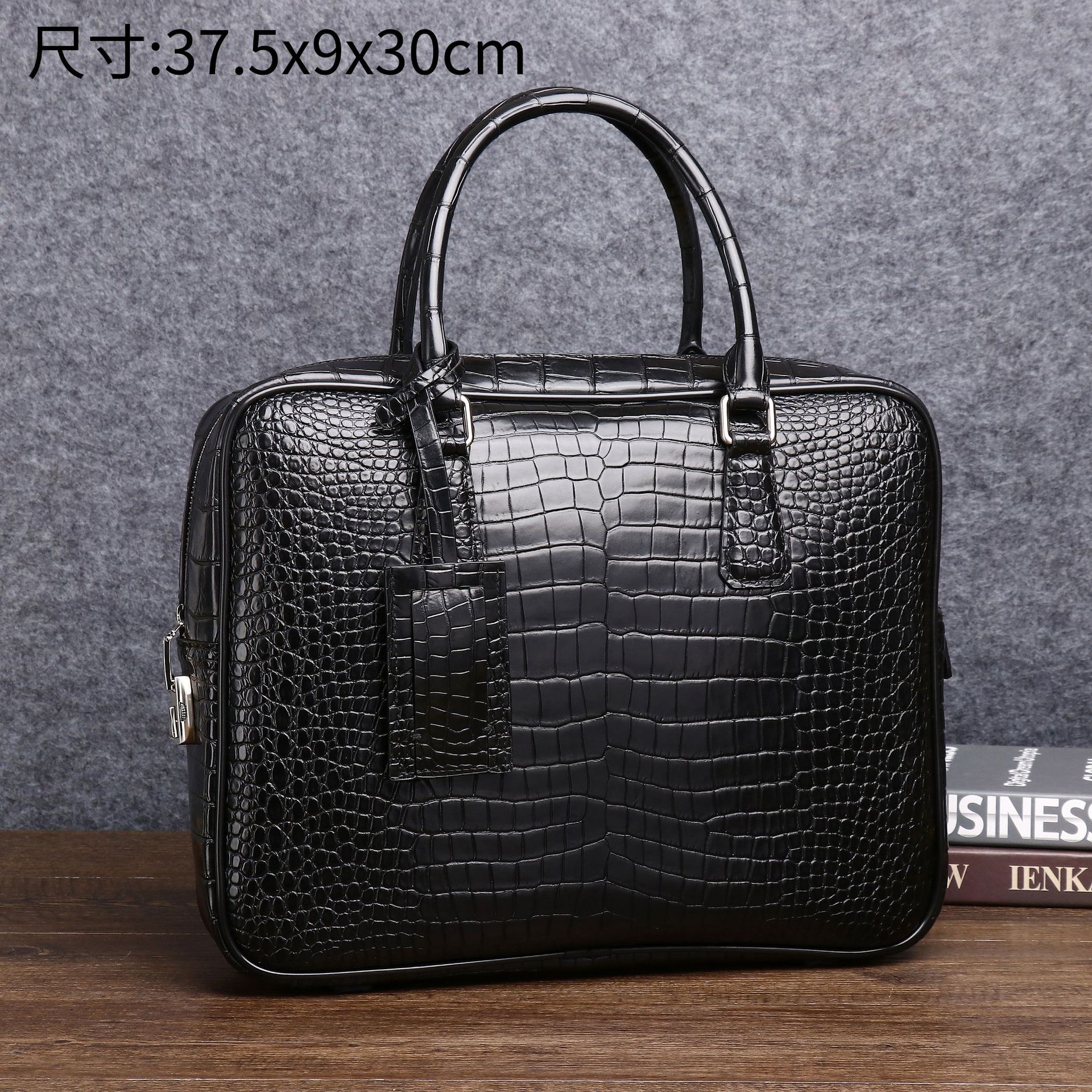 Crocodile belly pattern men's handbag large capacity briefcase file bag business men's bag tide computer bag factory wholesale