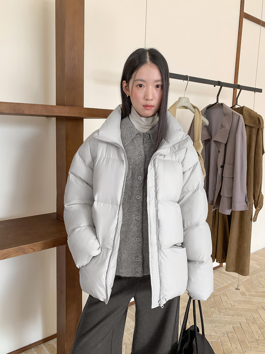 Love and Nancy Thirteen Lines Minimalist Winter Relaxing Cloud Feel Thickened Warm Versatile Lightweight Puffer Jacket 03342