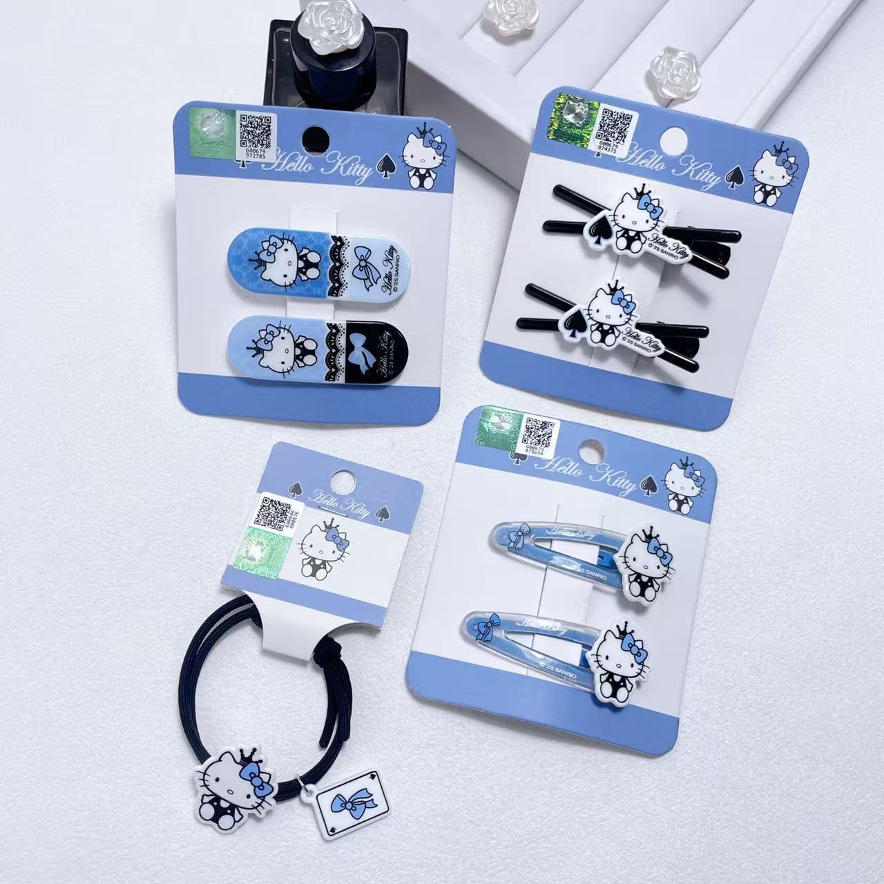 Officially Licensed Hello Kitty Cute Cartoon Hair Clip and Hair Tie 11602