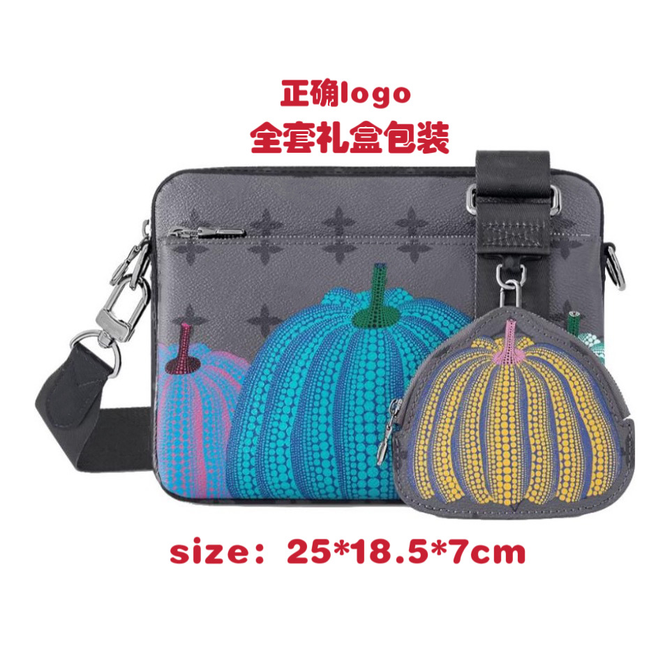New Men's Black Samurai Three-in-One Bag Fashion Shoulder Bag All-match Crossbody Bag Classic Fashion Crossbody Bag Men's Bag