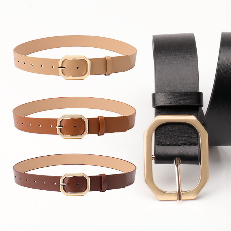 New Cross-border Simple All-match Square Buckle Belt Women's Fashionable Personalized Ins Style Women's Belt Decorative Jeans Belt