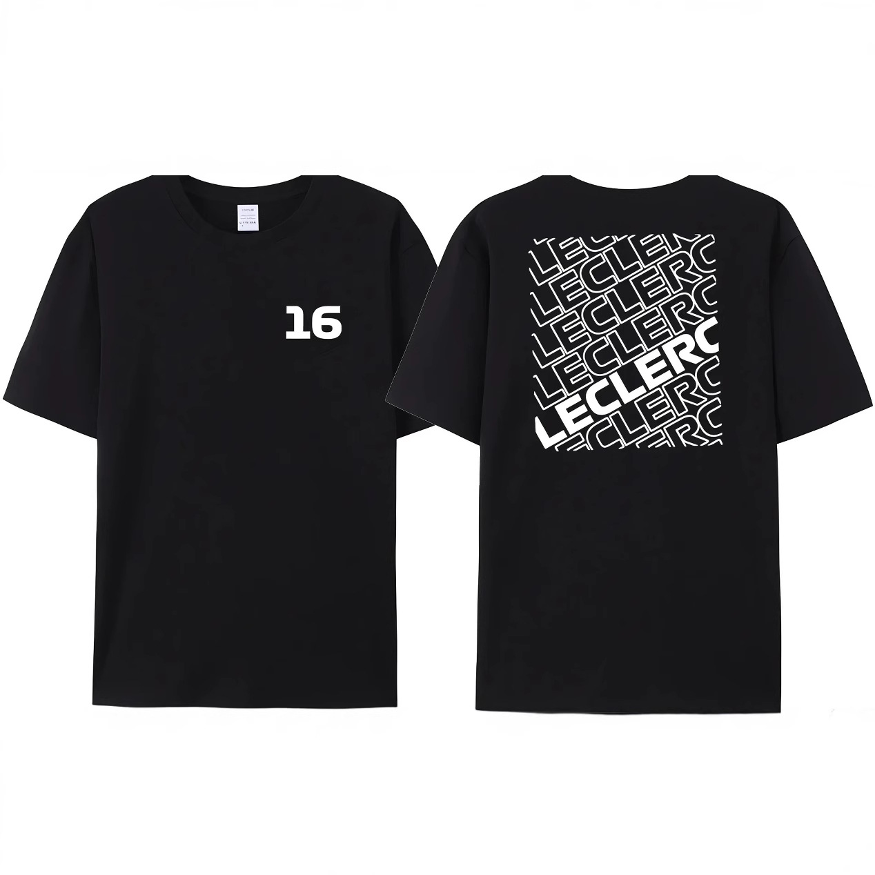 2024 Men's Racing 16 T-Shirt F-1 Char Leclerc Letters