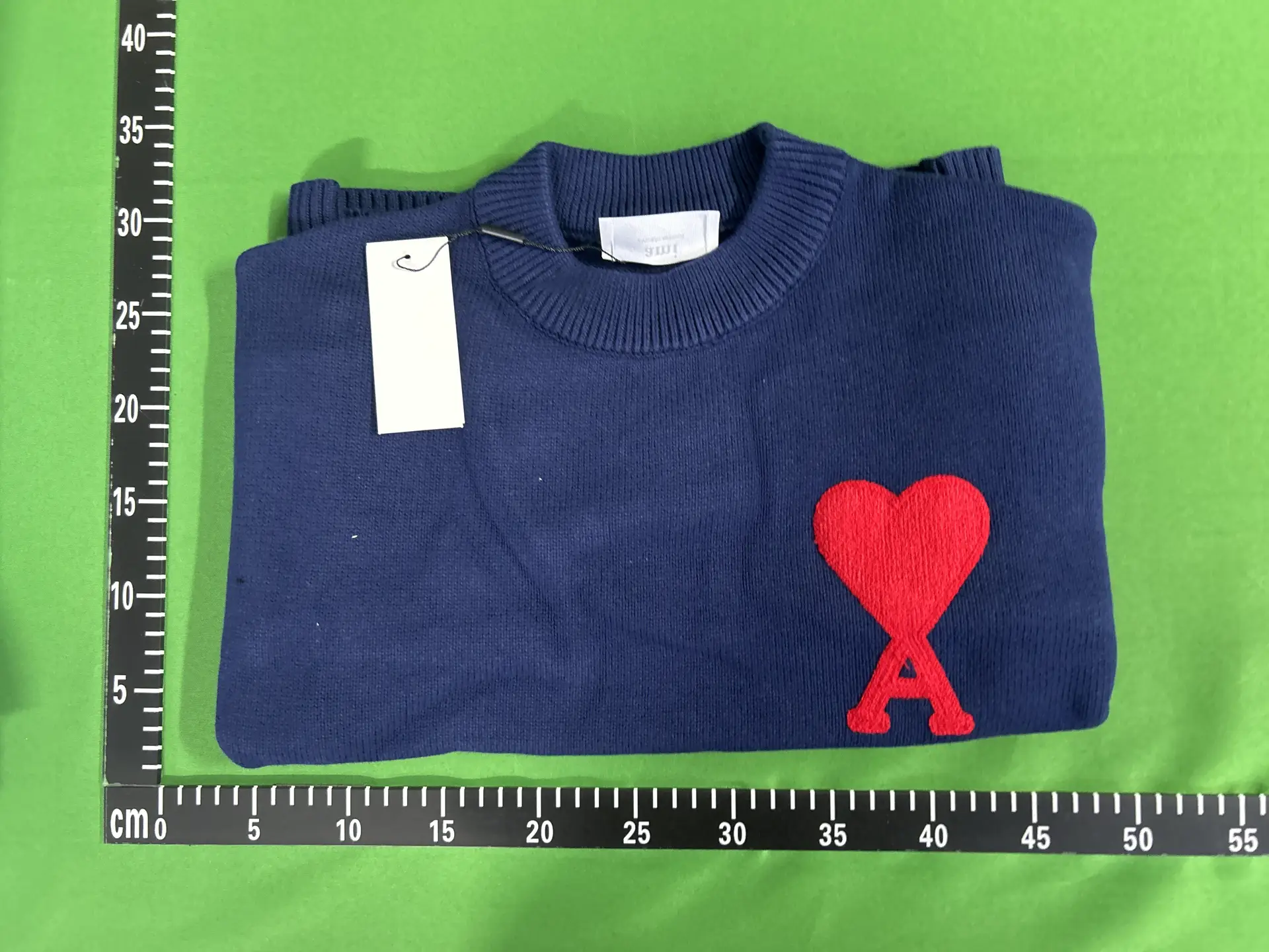 Ami Paris Crewneck Ami de Coeur Sweater Navy