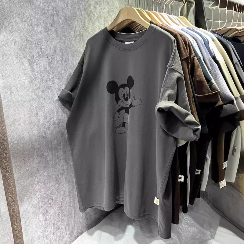 Cross-border Pure Cotton American Style Retro Cartoon Age-reducing Short-sleeved T-shirt Women's Spring and Summer New Loose Pure Cotton Half-sleeved Top Trendy
