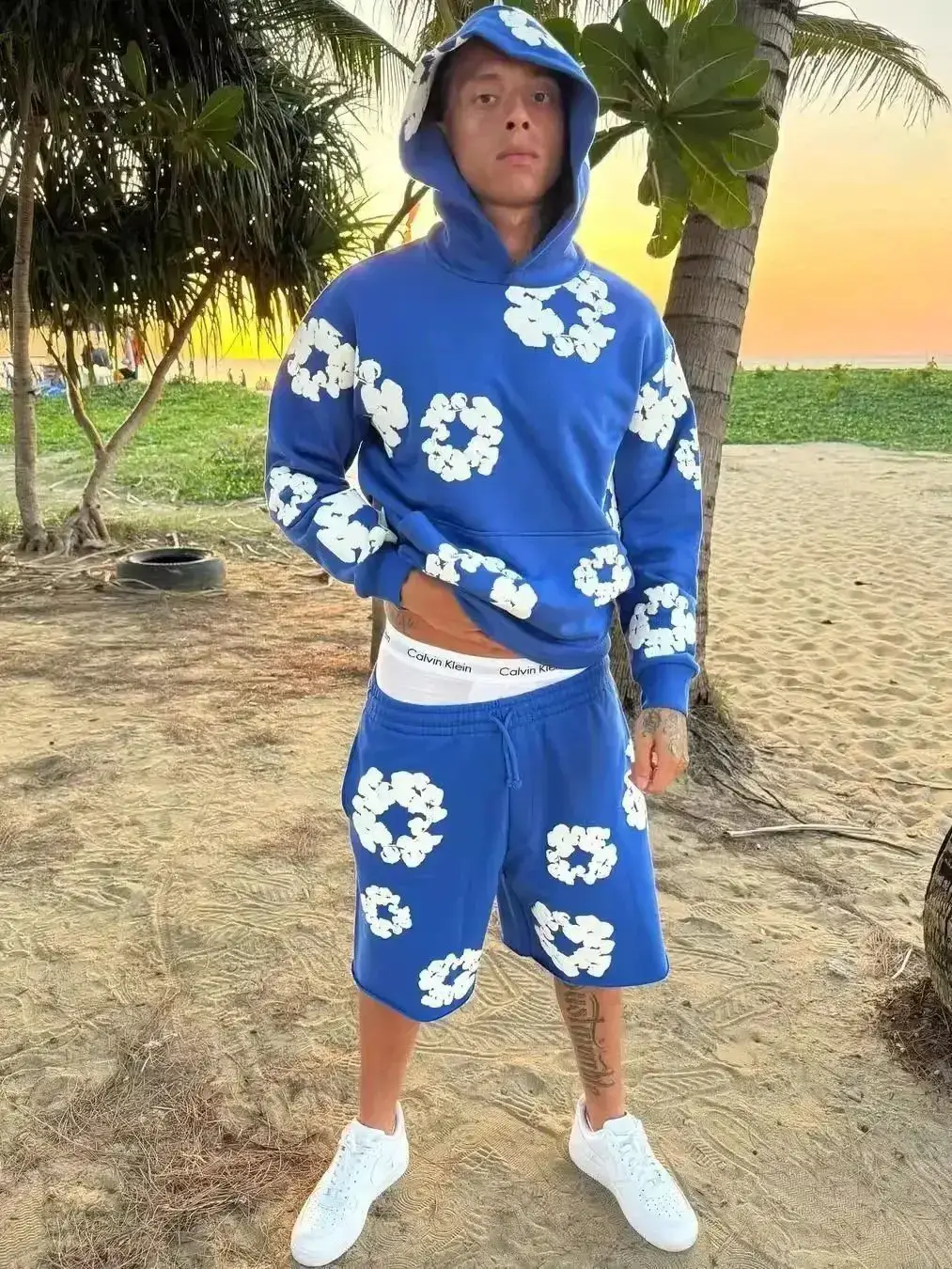 Denim Tears发泡印花连帽卫衣套装