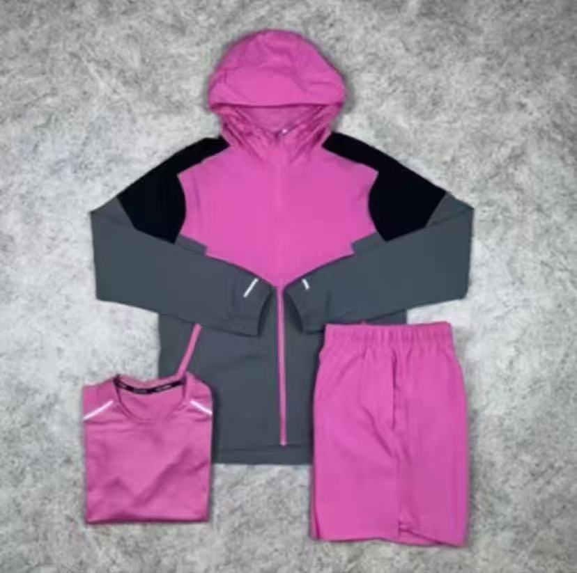In-Stock 2026 New Model Similar Sports Breathable Color-Blocking Jacket Independent Brand Hiking Set Casual Quick-Dry Jacket