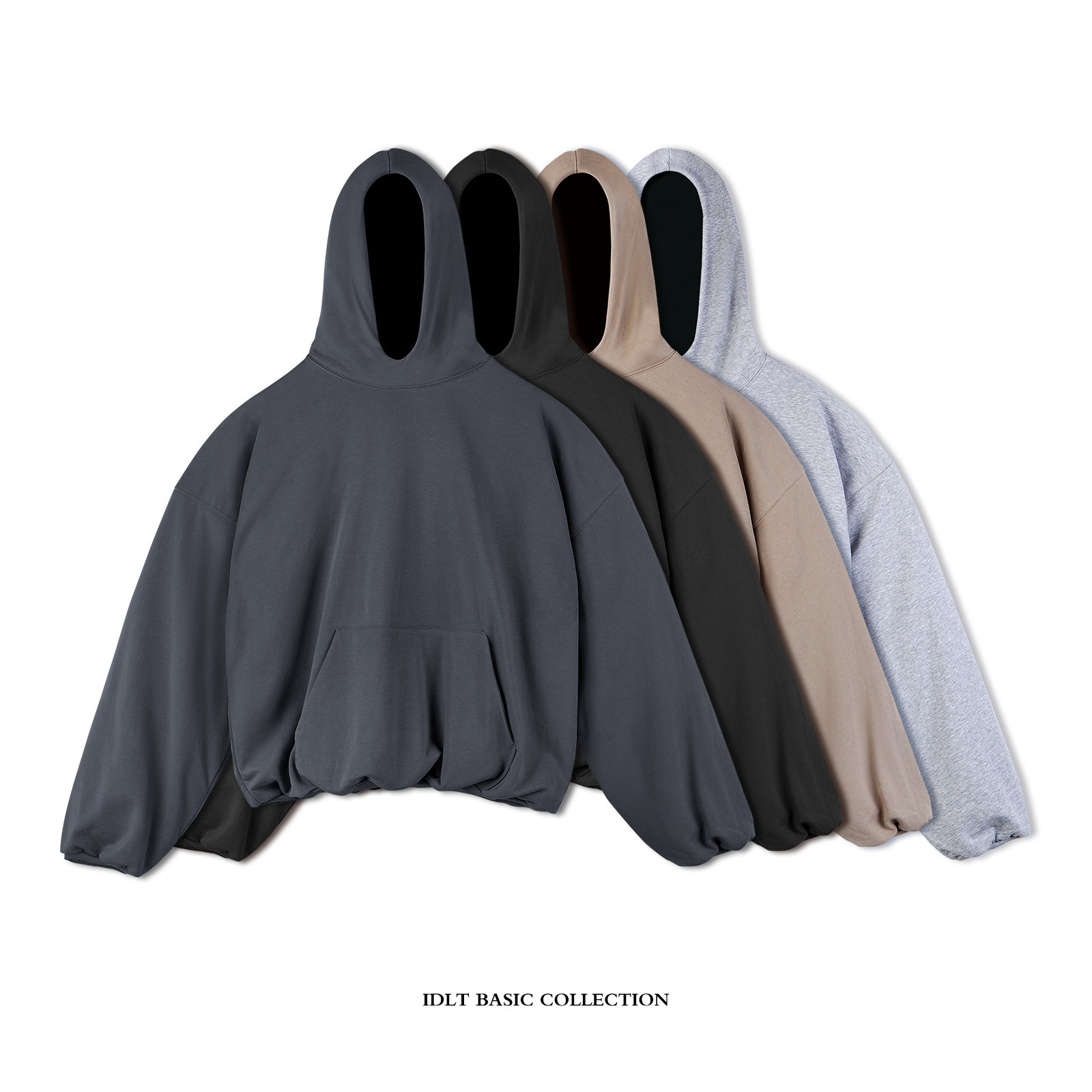Idlt Short Wide Oversized Double-Layer Hoodie Sweatshirt European and American Kanye Oversize Street Fashion ins