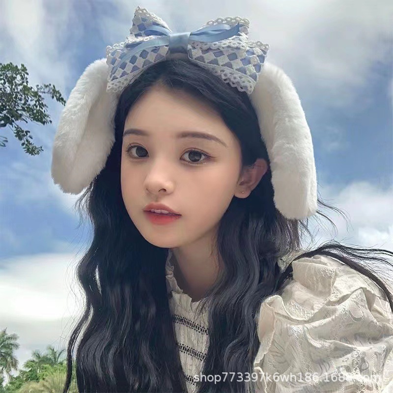 Super Cute Big-Eared Dog Headband Cartoon Plush Face Wash Girl Heart Cinnamon Dog Headband Hairpin Selling Cute Hair Accessories Headdress