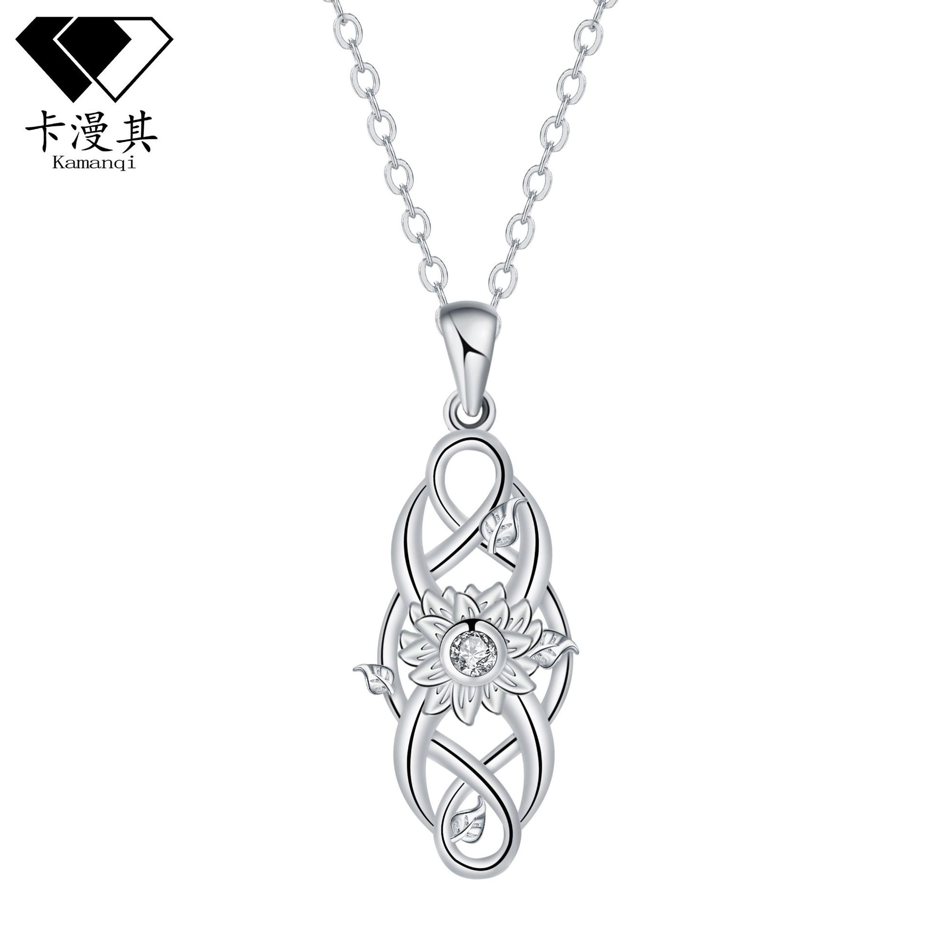 Kamanqi Amazon Cross-Border Sunflower Necklace Pastoral Style Simple Cross Chain Necklace Women's Green Jewelry Jewelry
