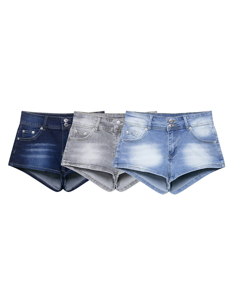 2025 New Summer Women's Clothing, Fashionable and Versatile, Low-Waist, Navel-Baring, Sexy, Sweet and Spicy Shorts, Slim Denim Hot Pants