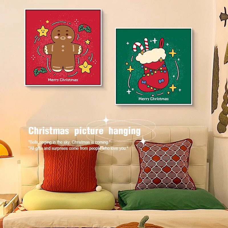 Christmas Decorative Painting Cute Living Room Mural Bedroom Bedside Sofa Background Wall Ornaments Kidsren's Room Home