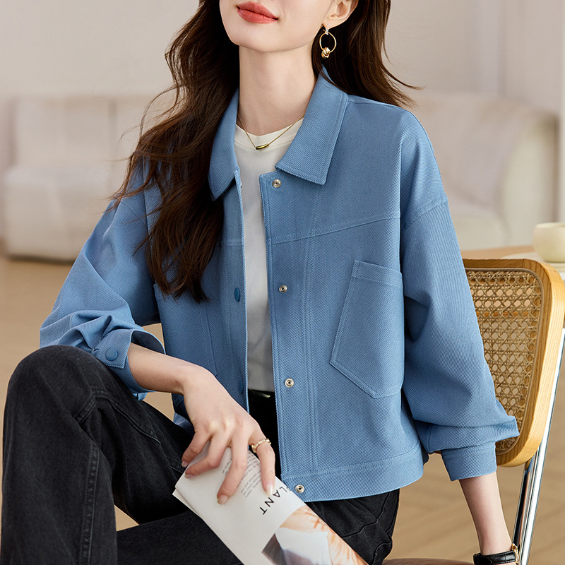 Foreign-style lapel short coat women's 2025 spring new elegant loose small casual jacket top