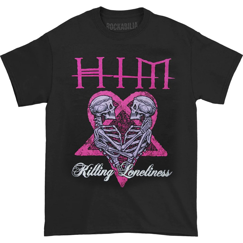 Him Goth Rock Gothic Rock Finnish Rock Band Gothic Skull Punk American Retro Men's T-Shirt