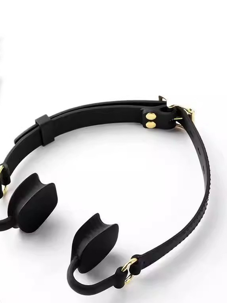 【Kamishima Mami】K8K9 Soft Mouth Hook Genuine Leather Strap Mouth Gag Props Mouth Plug Saliva Stopper Mouth Clip