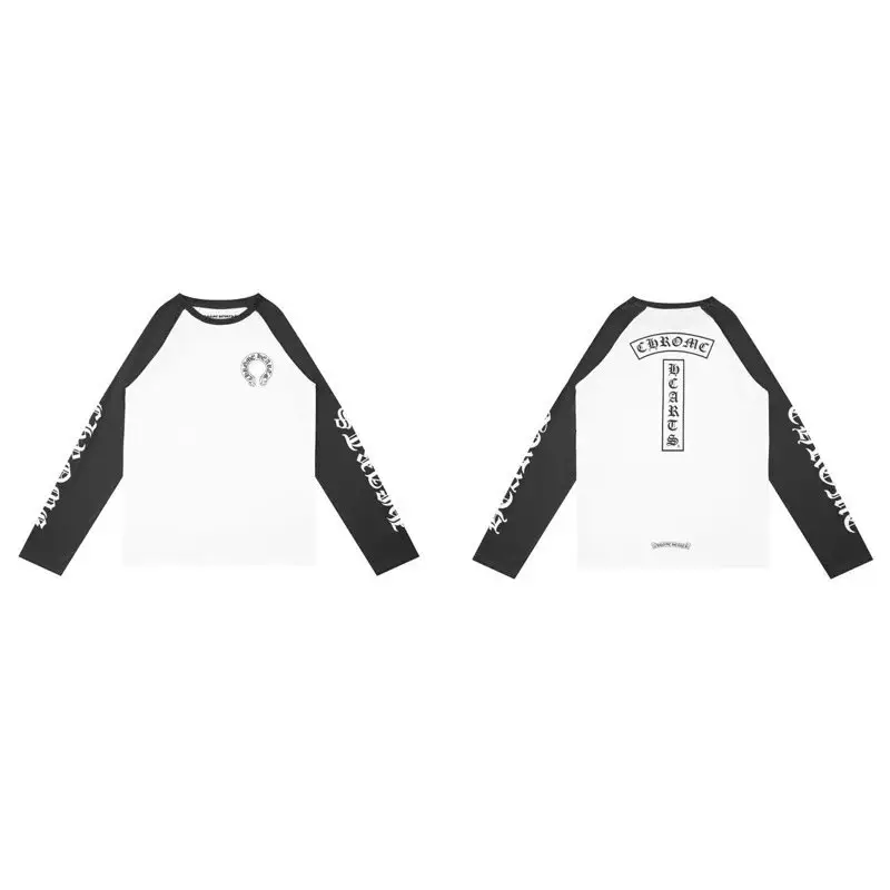 High-quality double-yarn pure cotton printed long-sleeved T-shirts for men and women-P4M