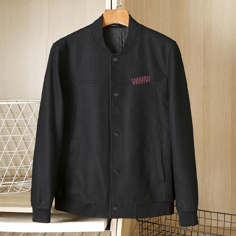 Clearance Woolen Men's Coat Autumn and Winter Thick Fashion Casual Versatile Baseball Collar Men's Jacket 3R261