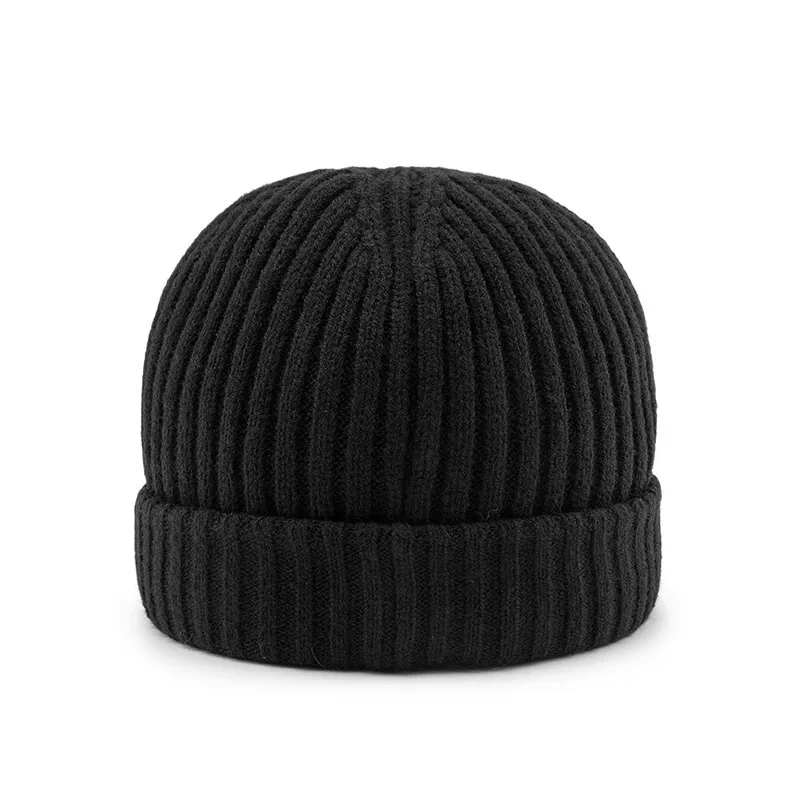Rib Knit Beanie with Colored Horse Logo (V)