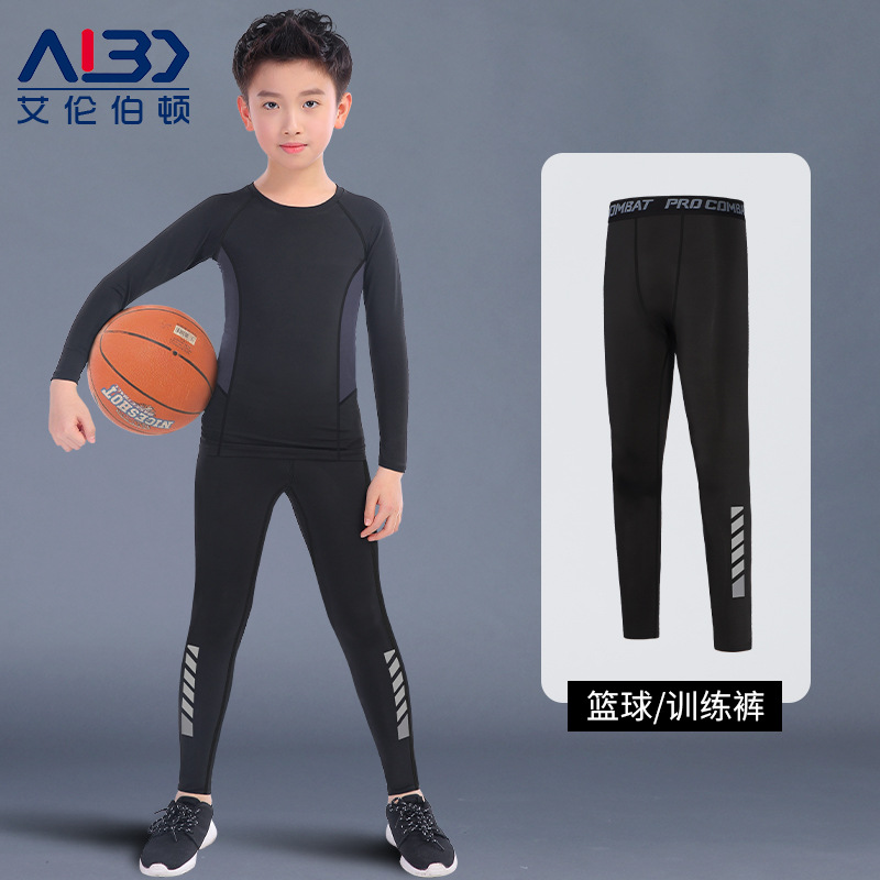 Children's Tight Training Pants Boys Spring High Elastic Quick-drying Sweat-absorbent Breathable Basketball Pants Girls' Bottoming Football Uniforms