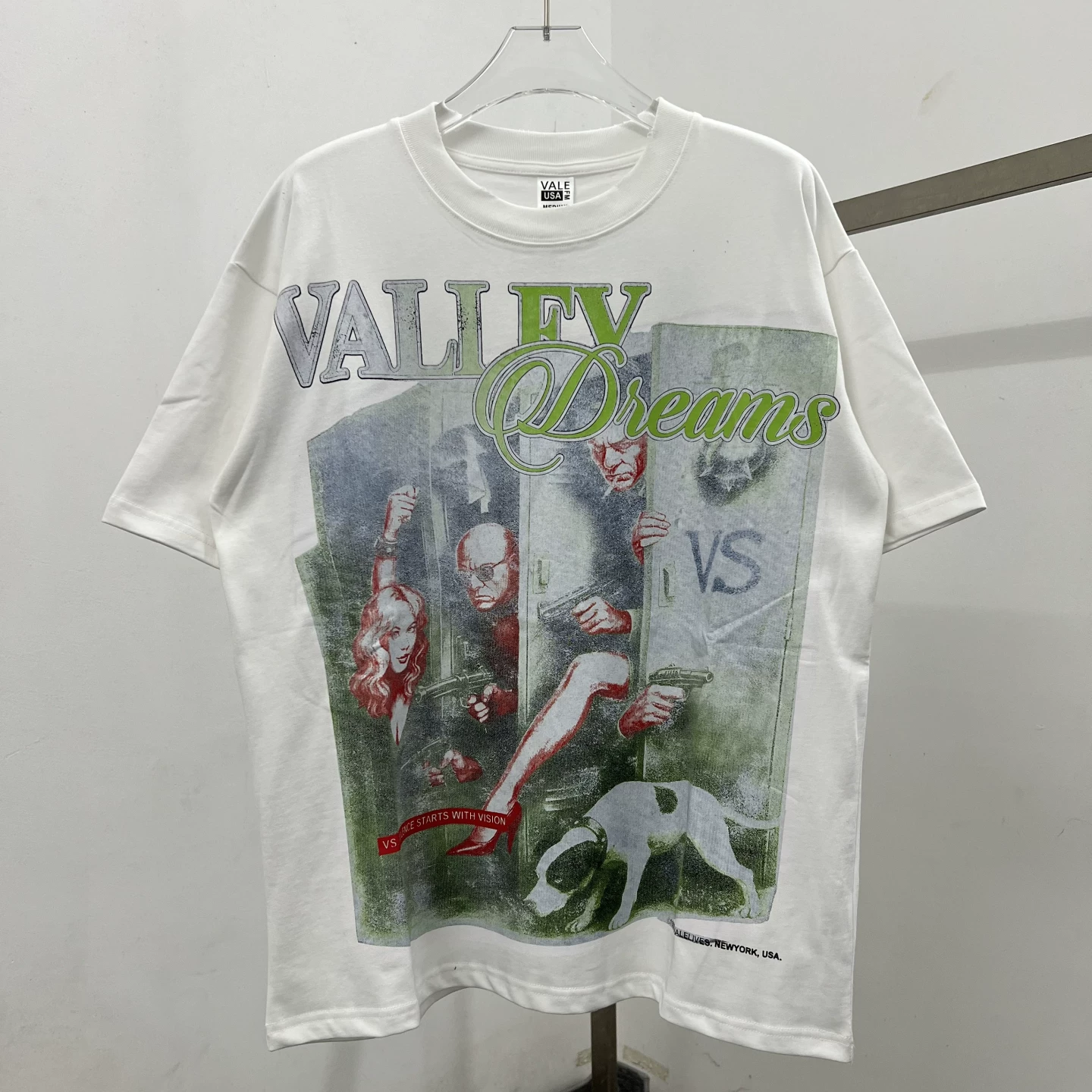 ValeForever American summer niche fashion brand half sleeve movie poster print men's and women's high street cotton short sleeved T-shirt
