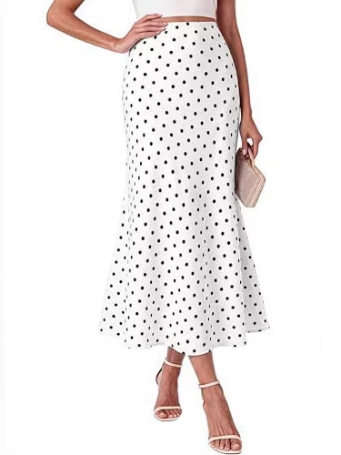 2026 European and American Cross-Border New High-Waisted Polka Dot Fishtail Skirt for Women, Slim-Fitting, Mid-Length, Fashionable and Elegant Skirt