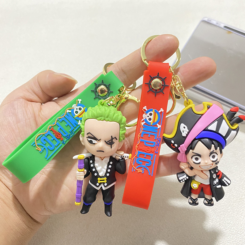 Cross-border Luffy Solon One Piece Keychain Cartoon Doll Keychain Bag Pendant Couple Small Gift Wholesale